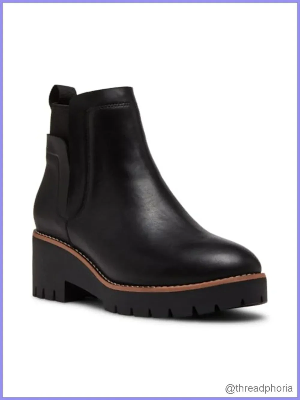 Waterproof Leather Ankle Bootie with Pull Tab and Cushioned Insole
